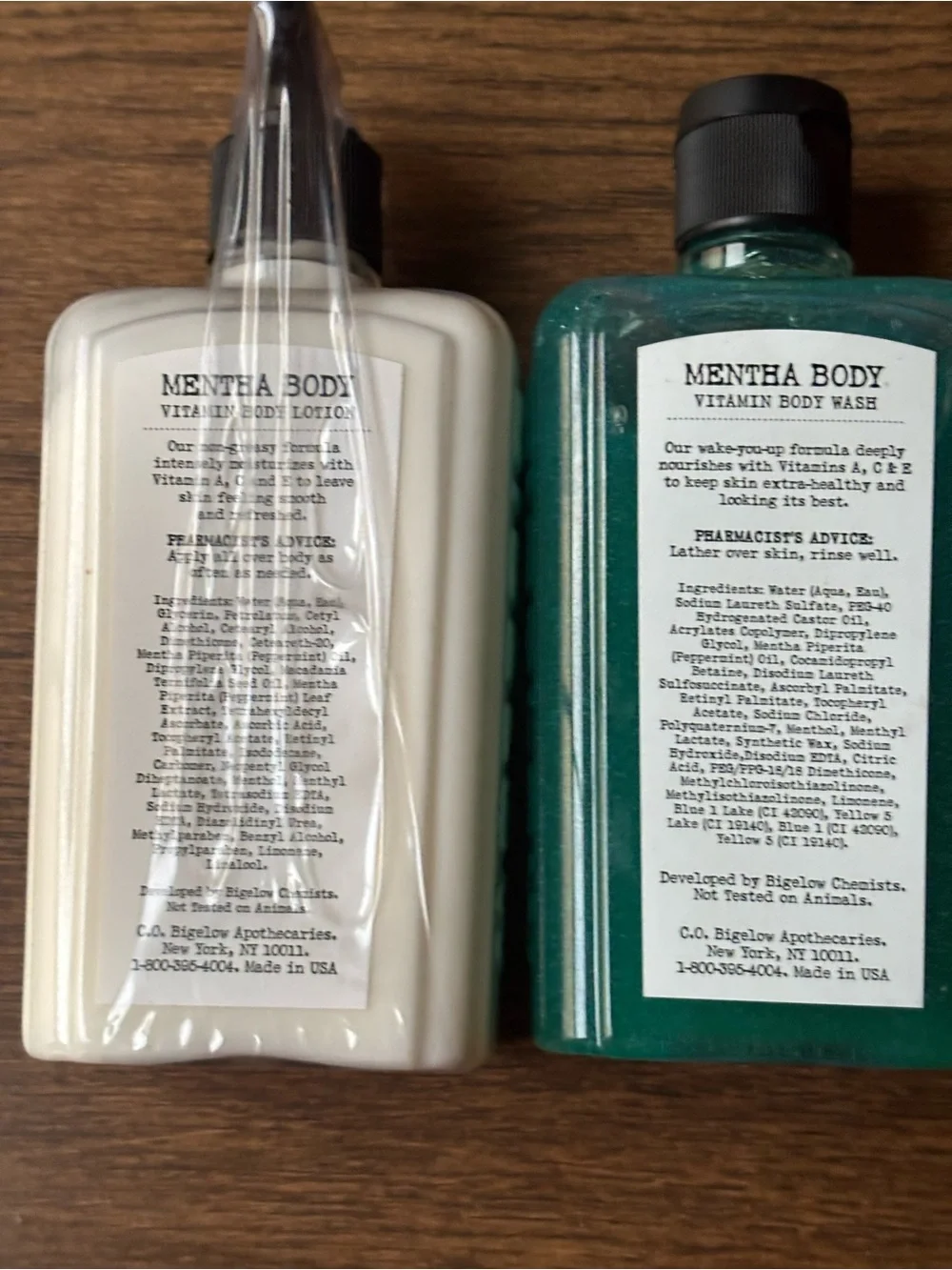 BATH & BODY WORKS C.O. BIGELOW MENTHA VITAMIN LOTION & BODY WASH 10oz  RETIRED